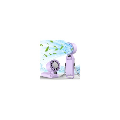 PlayHot Portable Handheld Turbo Fan with Ice Cooling, Rechargeable Personal Fan, Up tp 12Hrs Cooling, 5 Speed 25550RPM Powerful Portable Fan for Travel, Outdoor, Camping, Hiking (Purple)