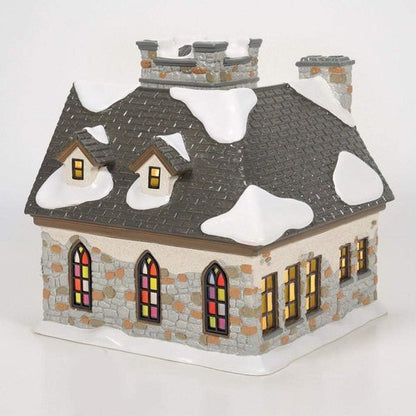 Department 56 Snow Village | Woodlands Family Church Lit Building - 7.48 Inch, Multicolor Decor