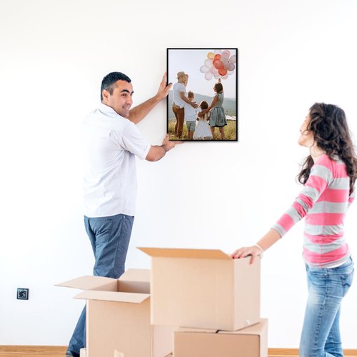 Giftgarden 12x16 Picture Frame Black, Fit 30x40cm Diamond Painting Art, 16x12 Thin Poster Photo Frame for Wall Display, Single