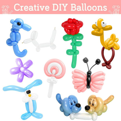 Skiennix 260 Balloons - 50PCS Clear Long Twisting Latex Balloons for Animal Sculptures & Arches