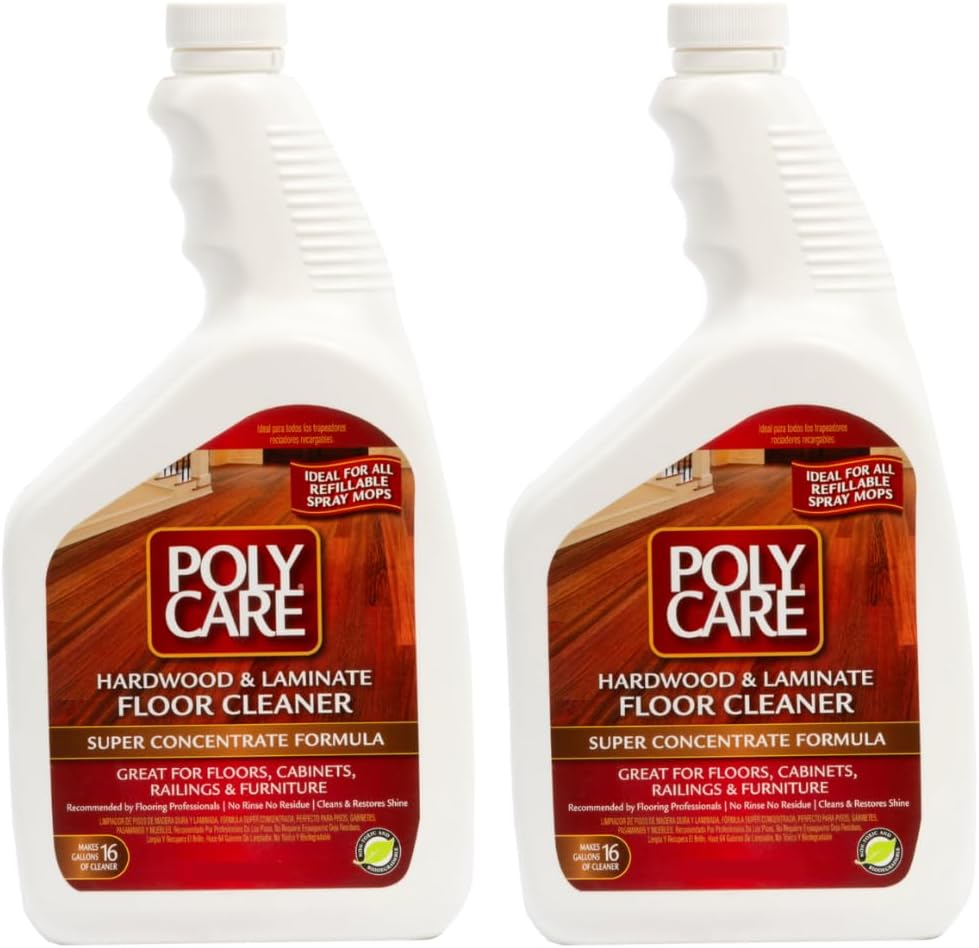 Regine Switzerland Hardwood Floor Cleaner - Super Concentrate 40 Fl Oz (2 Pack) | Residue-Free Solution for Spray Mops