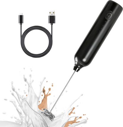 Skiennix Milk Frother - Rechargeable Handheld Electric Whisk for Coffee & Matcha | 3 Speed Foam Maker (Black)