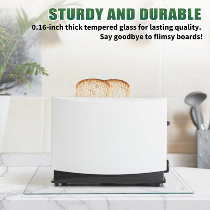 Seelenruhe 4 Pack Tempered Glass Cutting Boards for Kitchen Counter, Clear Cutting Boards for Countertop, Non-Slip, Heat-Resistant, Machine Washable, Easy to Clean, 16x12 & 8x12