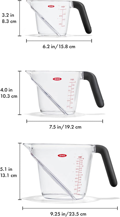 OXO Good Grips Angled Measuring Cup Set - Precision Measurement for Cooking | 3-Piece Set