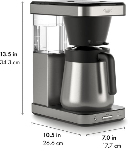 OXO Brew 8-Cup Coffee Maker - SCA Certified Thermal Stainless Steel | Single-Serve & Carafe