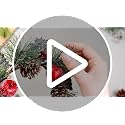 Christmas Candle Ring Set with Berries and Pine Cones - Winter Holiday Decor