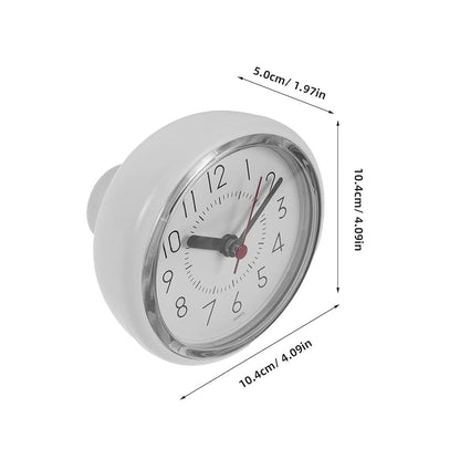 Shower Clock with Suction Cup – Waterproof Wall Clock for Bathroom, White Plastic