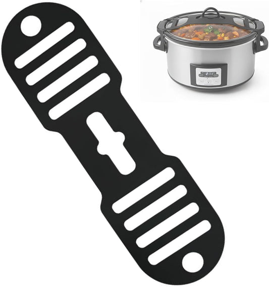 Silicone Lid Lock Strap by [Brand Name] - Universal Crockpot Lid Holder for 6/7/8 Quart | Heat-Resistant, No-Spill Design (Black)