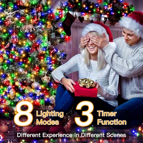 Outdoor Christmas String Lights 164ft 500 LED Multicolor Waterproof with Modes