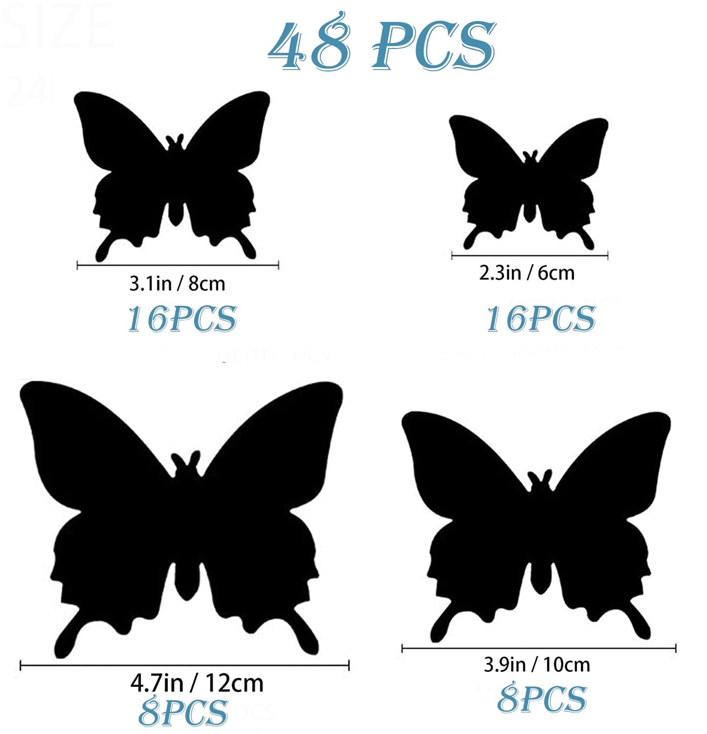 OPSEAM Butterfly Wall Decor 24/48 PCS, 3D Butterflies Stickers for Party Decorations with Magnets(Pink, 48)