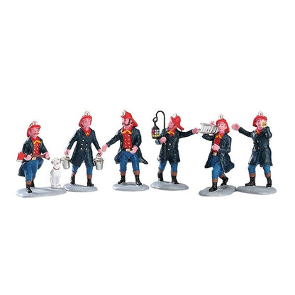 Lemax Fireman Set of 6 Village Accessories