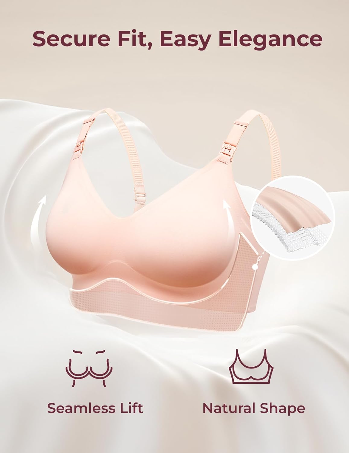 Momcozy Nursing Bras | YN21 Seamless Maternity Bra for Ultra Comfort | Natural Shape, Pregnancy Sleep Bralette