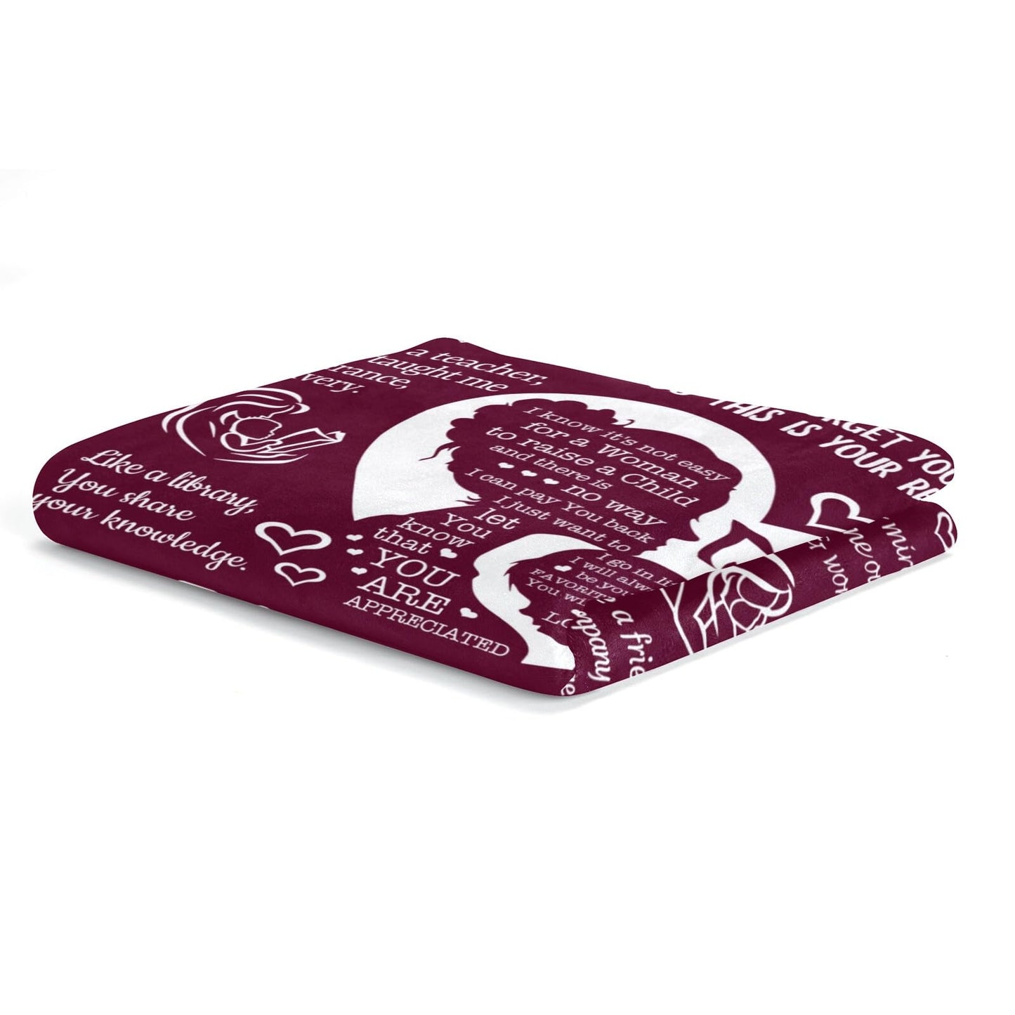 Mom Blankets for Mother from Daughter & Son,I Love You,Mom Blanket, Warm Soft Blankets for Dear Mom, Gifts for Mom Birthday50 x 70" (Burgundy)