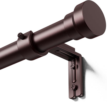 YaFex Curtain Rods - Heavy Duty 1 Inch Adjustable Window Treatment Rods | 32-118 Inch, Bronze Finish