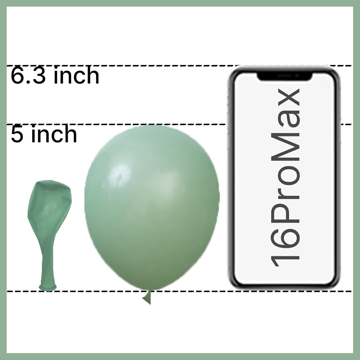 PartyWoo Dusty Green Balloons - 50 Pcs 5-Inch Mini Matte Sage Olive Latex for Weddings & Events