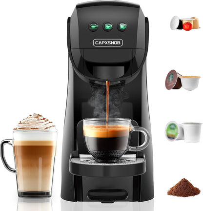 Warriors1 Mini Coffee Maker - Versatile Espresso Machine for K-Cup, Nespresso, & Ground Coffee | 28 oz Reservoir