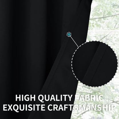 BGment Black Out Bedroom Curtains 63 Inch Length 2 Panels - Thermal Insulated Drapes with Rod Pocket Room Darkening Privacy for Living Room, 42 x 63 Inch
