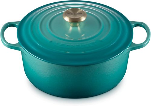 Le Creuset Enameled Cast Iron Cookware Set - 5 Piece | Riviera Color for Durable Cooking
