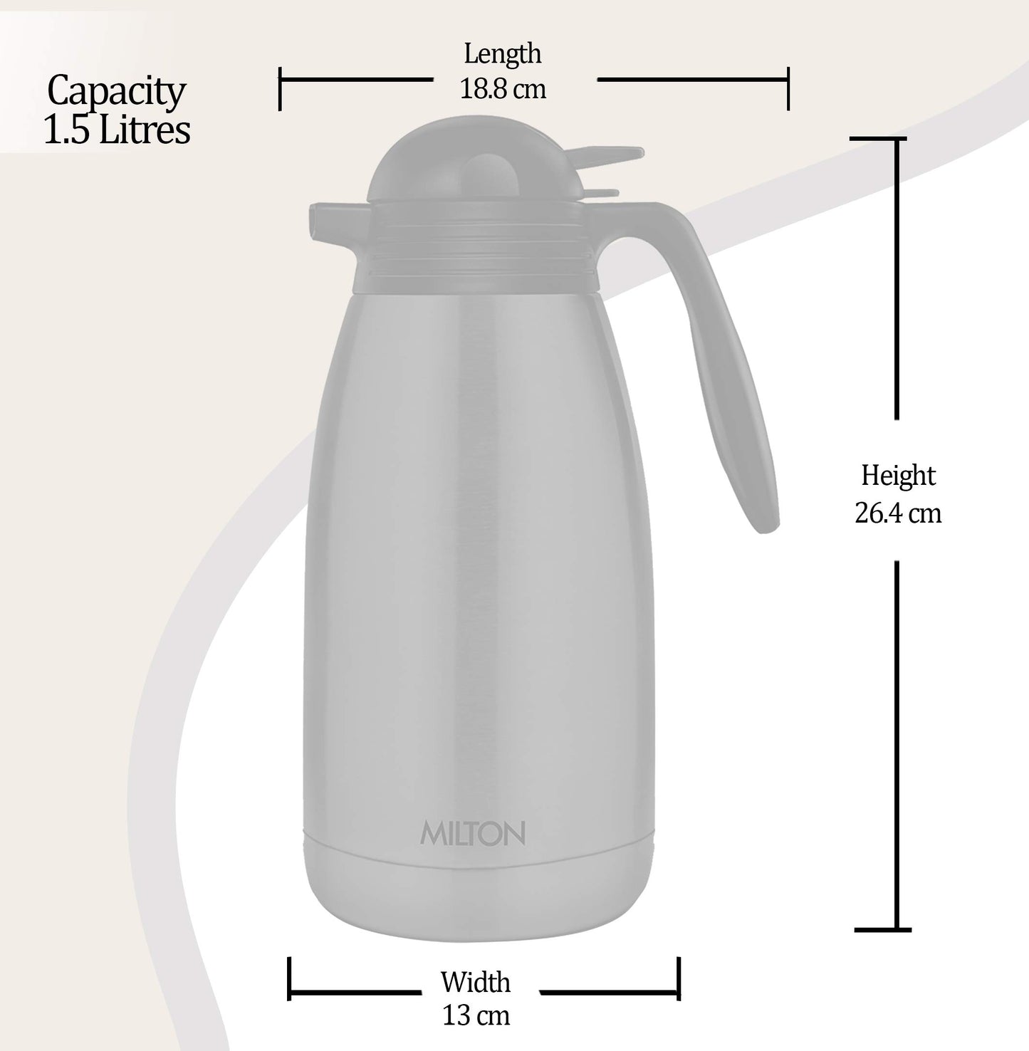 Milton Insulated Coffee Carafe (34 oz) thermos Water Coffee Dispenser, Tea Flask- Stainless Steel Hot Beverage Dispenser-Thermal Carafe Air Pot Silver (1000 ml)