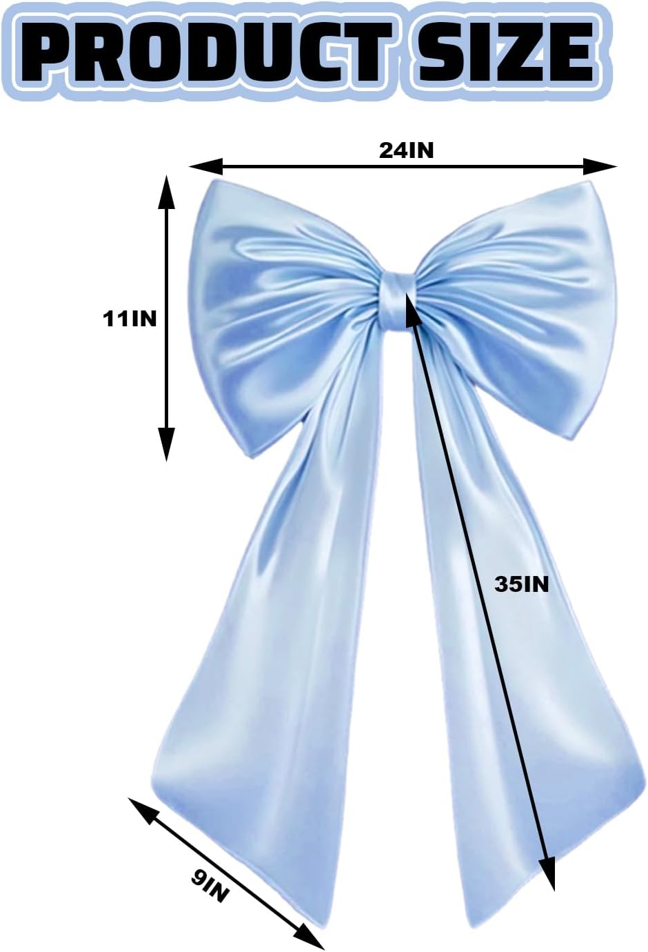 Skiennix Large Blue Bow Decor - Stunning Birthday Party Backdrop & Wall Decorations for Weddings, Showers