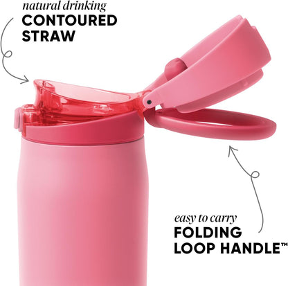 Simple Modern Mesa Loop Water Bottle - Insulated 24oz Stainless Steel with Covered Straw | Velvet Pink