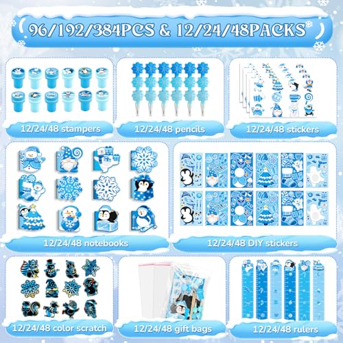 BenLouis Winter Stationery Set Party Favors for Kids - Snowflake 12Piece
