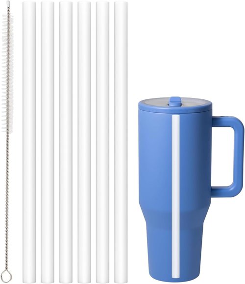 Hydrojug Replacement Straws - 6 Pack Reusable Straws with Cleaning Brush for 40 oz Tumbler