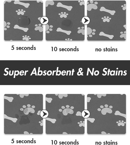 MontVoo Dog Food Mat - Quick Dry Pet Feeding Mat for Messy Drinkers | 12" x 19" Dark Grey