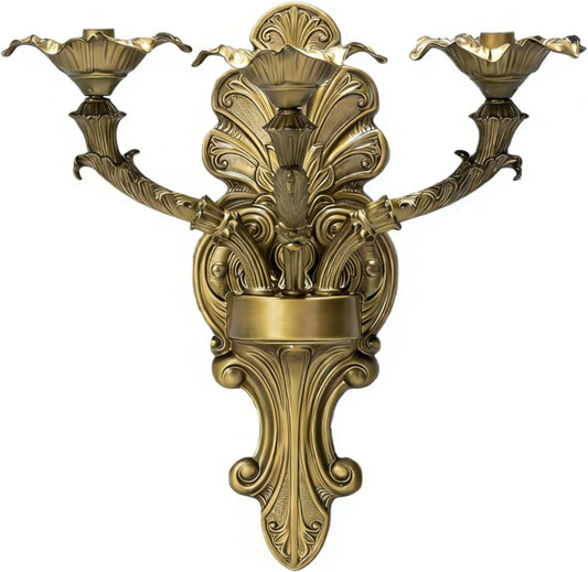 We Moment Candle Sconce - 3 Arm Medieval Iron Candle Holder | Vintage Wall Mount Taper Sconce for Rustic Gothic Decor