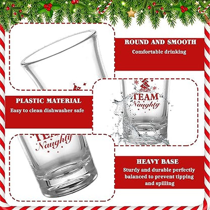30 Pack Christmas Shot Glasses - Naughty Nice Party Cups, 1.2 oz Acrylic