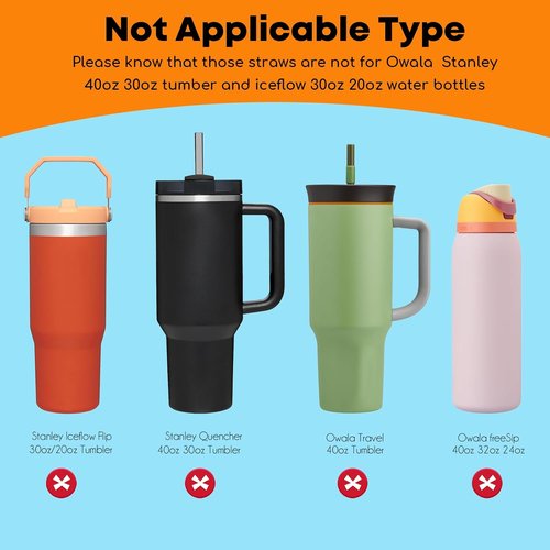 ALINK Clear Replacement Straws - Reusable 6-Pack for Stanley 20oz & 14oz Tumblers | Dishwasher Safe & BPA Free