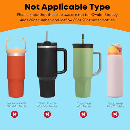 ALINK Clear Replacement Straws - Reusable 6-Pack for Stanley 20oz & 14oz Tumblers | Dishwasher Safe & BPA Free