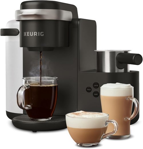 Keurig K-Cafe Coffee Maker - Single-Serve Latte & Cappuccino Machine with Dishwasher Safe Frother | Dark Charcoal