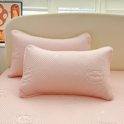 Waterproof Mattress Protector King Size Breathable Soft & Silent Pink