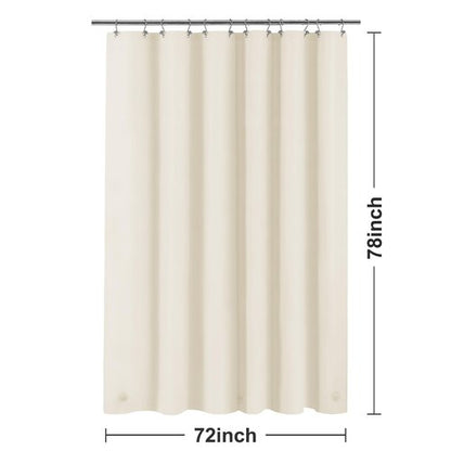 Barossa Design Beige Long Shower Curtain Liner 78" Height - 3 Magnets & Waterproof Lightweight PEVA Shower Liner for Bath Tub, PVC Free, Metal Grommets, Beige, 72x78