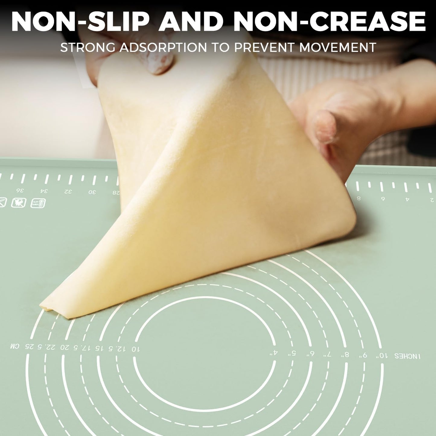 Skiennix Silicone Baking Mat - Extra Thick Non-Stick Dough Rolling Mat with Measurements | 32" x 24" Size