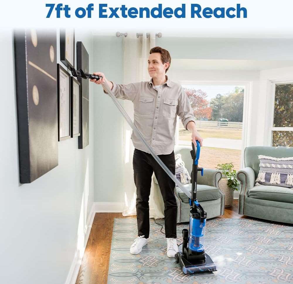 Vacmaster UC0501 Bagless Upright Vacuum Cleaner - Large Dust Cup & Efficient Cyclone Filtration System | 17ft Cord for Carpets & Pet Hair