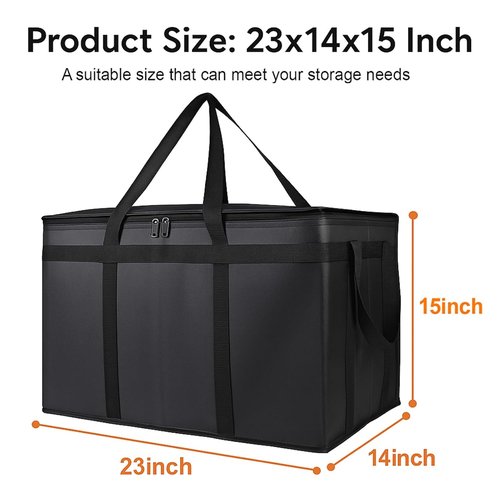 Bodaon Insulated Food Delivery Bag - XXXL Pizza Cooler for Catering, Shopping & Travel | Thermal Carrier