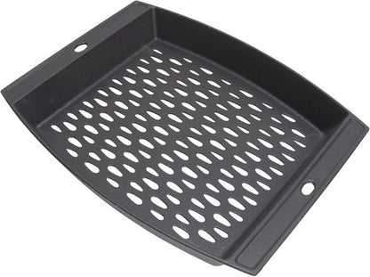 Cast Iron Grill Basket by [Brand Name] - 15"x12" Outdoor BBQ Pan for Fish & Veggies | Fits Most Grills