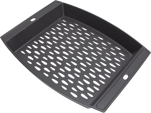 Cast Iron Grill Basket by [Brand Name] - 15"x12" Outdoor BBQ Pan for Fish & Veggies | Fits Most Grills