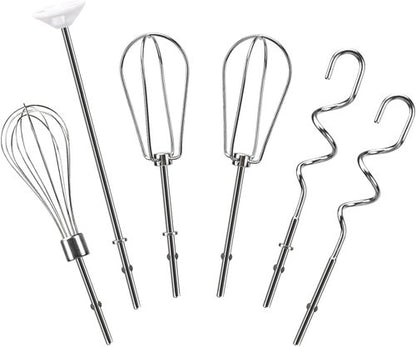 Kitchenaid Hand Mixer Attachments - Stainless Steel Whisk, Beater & Dough Hook Set | 6-Piece