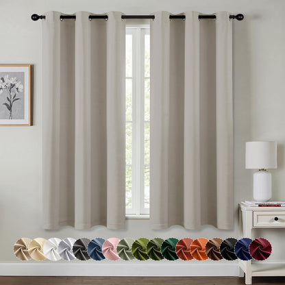 MIULEE Blackout Curtains - Thermal Insulated Room Darkening Drapes for Bedroom | 40 x 45 Inches, 2 Panels