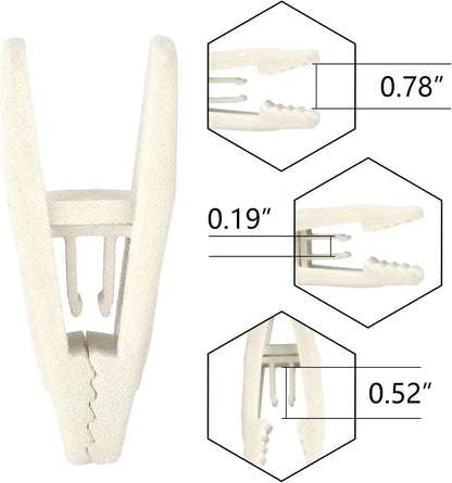 Tinfol Ivory Velvet Hanger Clips - 24 Pack Strong Flocked Clips for Slim-Line Clothes Hangers