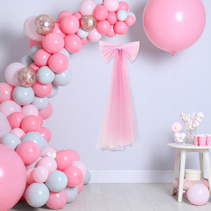 Zeyune Giant Pink Bow Party Decoration - 13.4 x 28.7 Inch Ribbon Bow for Birthdays, Weddings & Showers