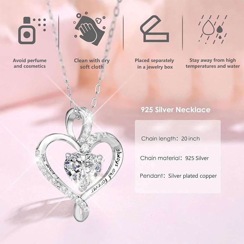 Forever Red Preserved Rose Gift Box with Necklace – Eternal Real Rose for Girlfriend, Wife, Mom