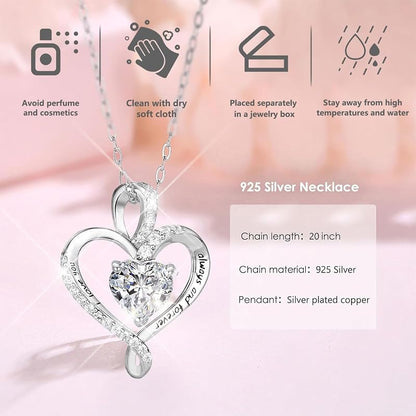 Forever Red Preserved Rose Gift Box with Necklace – Eternal Real Rose for Girlfriend, Wife, Mom