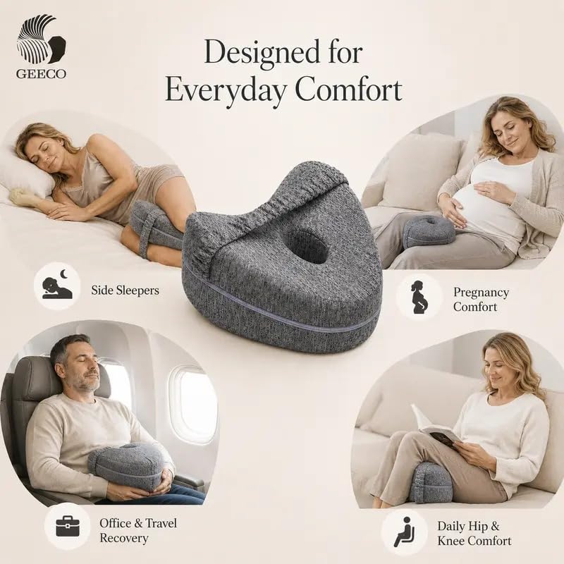 Cooling Knee Pillow for Side Sleepers - Spine Alignment & Breathable Fabric