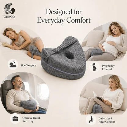 Cooling Knee Pillow for Side Sleepers - Spine Alignment & Breathable Fabric