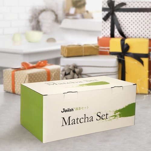 Joiish 10-Pcs Matcha Kit Set, Whisk and Bowl with Spout & Measuring Spoon, Japanese Tea Making Tools
