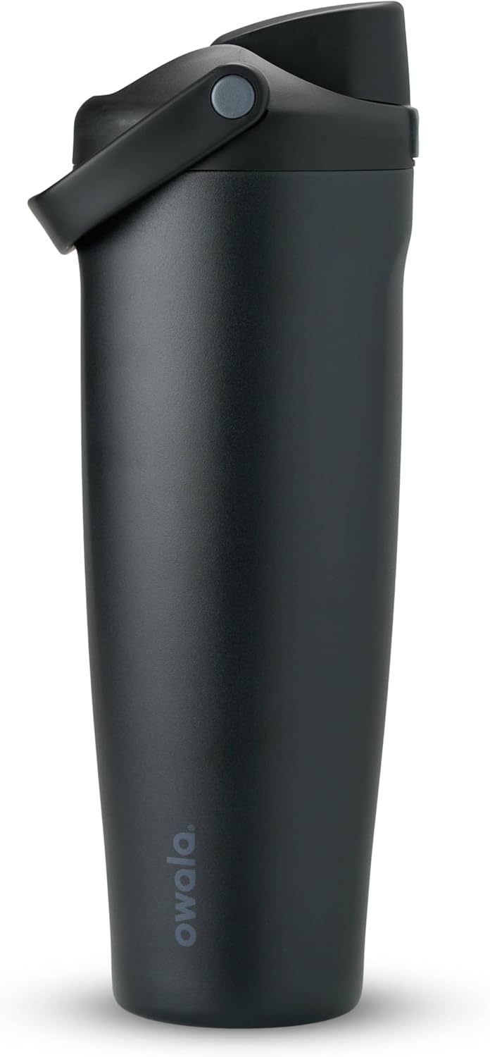 Owala FreeSip Sway - 40-Oz. Stainless Steel Water Bottle - Sleek Black Design